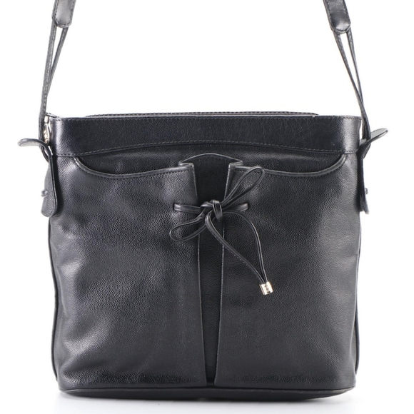 Vintage Céline Black Textured Leather Crossbody Bag - Picture 1 of 10